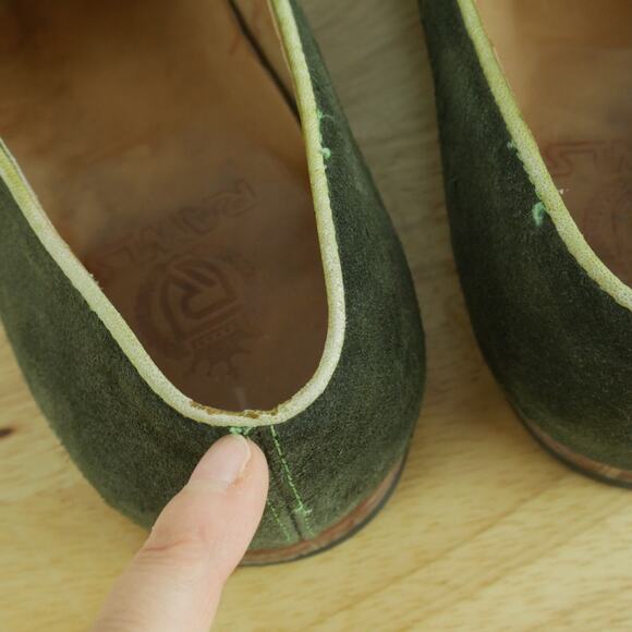 Rawls Mens UK8 US 9 Haute Loafers Green Suede Slip On Shoes Quiet Luxury Preppy - Picture 10 of 16